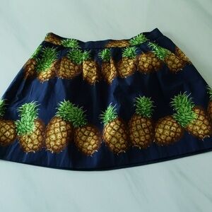 J. Crew Gold and Green Skater Mini Skirt Resort